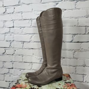 Poppy Barley Gray Leather Riding Boots